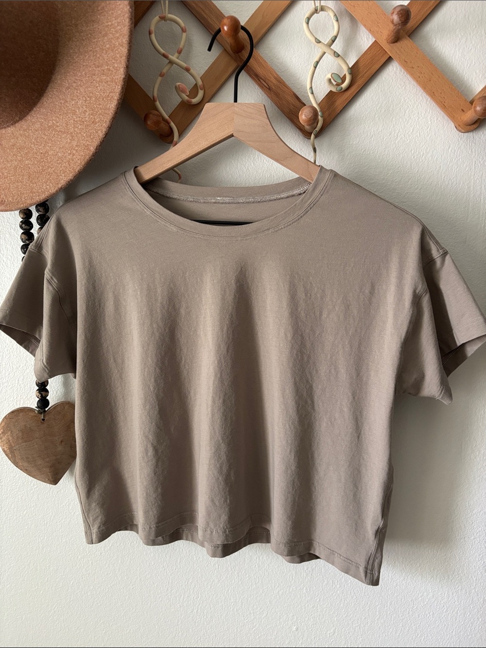 Lululemon Classic Boxy Tee - Taupe Women's Top